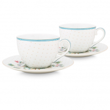 Pip Studio, Espressotassen mit Untersetzer, Jolie Dots Gold, 120 ml, Art.-Nr. 51.004.118