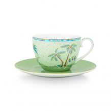Pip Studio, Cup & Saucer, Jolie Gold Dots Green, 280 ml, Art.-Nr. 51.004.131