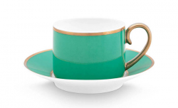 Pip Studio, Espresso Cup & Saucer, Pip Chique Gold-Green, 120 ml, Art.-Nr. 51.004.154