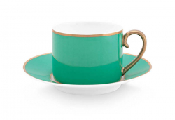 Pip Studio, Cup & Saucer, Pip Chique Gold-Green, 220 ml, Item.no.-Nr. 51.004.155