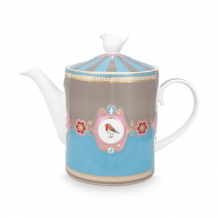 Pip Studio, Teapot, Love Birds Medallion, Blue-Khaki, 1.3 ltr, Art.-Nr. 51.005.003
