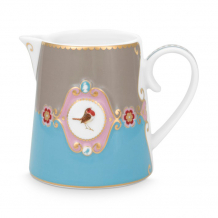 Pip Studio, Milchkanne, Love Birds Medallion, Blau-Khaki, 270 ml, Art.-Nr. 51.007.008