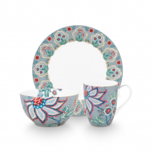 Pip Studio, Breakfast Set, Flower Festival, Light Blue, Ø 22 cm, Art.-Nr. 51.020.157