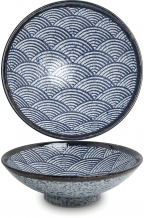 Edo Japan, Bowl, Wave, Blue, Ø 24,5x8 cm, Item No. 6041020