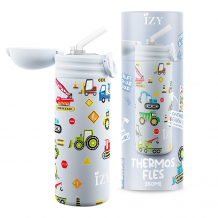 IZY Kids Bottle, Thermo Bottle, Blue Machines, 350 ml, incl. giftbox, item no. IZY9001