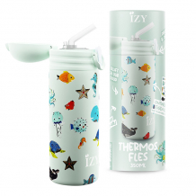 IZY Kids Bottle, Thermo Bottle, Green Sealife, 350 ml, incl. giftbox, item no. IZY9003