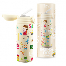 IZY Kids Bottle, Thermo Bottle,  Yellow School, 350 ml, incl. giftbox, item no. IZY9007