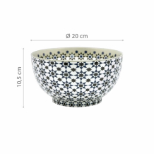 Images d'Orient bowl, Opera, Ø 20 cm, blue black white, item no. POR200021