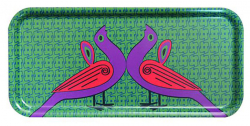 Image d Orient, Rect. Tray BIRDS OF PARADISE, Ø 32x15cm, birch veneer, Item.No. TRA332103
