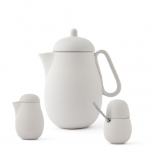VIVA Nina Tea set : Pot 1 L, Milk + Sugar, Light grey, Item No. V78402