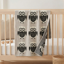 Casalanas Baby Blanket, 100% Cotton, 100 x 80 cm, Owl Design