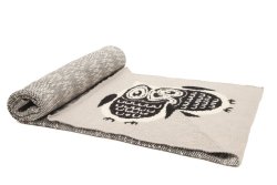Casalanas Kinderdecke, 100% Baumwolle, 100 x 80 cm, Eulen Motiv