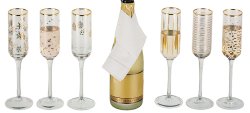Hoff Interieur, Glassy Gold, Weihnachtliches Sektgläser Set 6 Stück, Frabe Gold, 1662